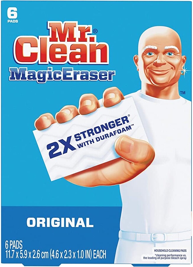 Pack of white magic erasers for removing scuff marks and stains after Christmas