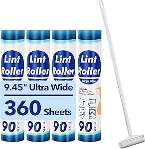 Extendable lint roller for removing glitter and pine needles from carpets