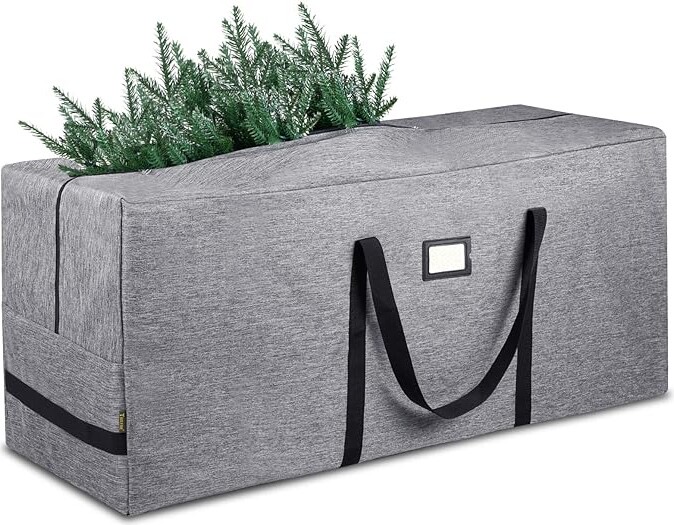 Grey Zippered Christmas tree storage bag for artificial trees.